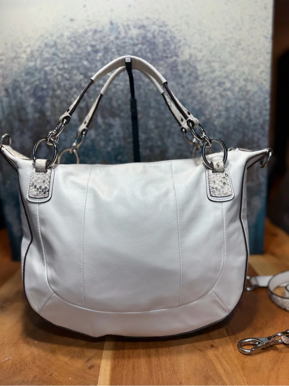 Coach Rare 2011 Kristin Python Embossed‎ Leather Convertible Hobo Bag EUC